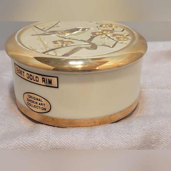Art of Chokin 24K TRIM Trinket Box Exclusive  Dynasty Gallery Wren in Tree - Picture 7 of 7